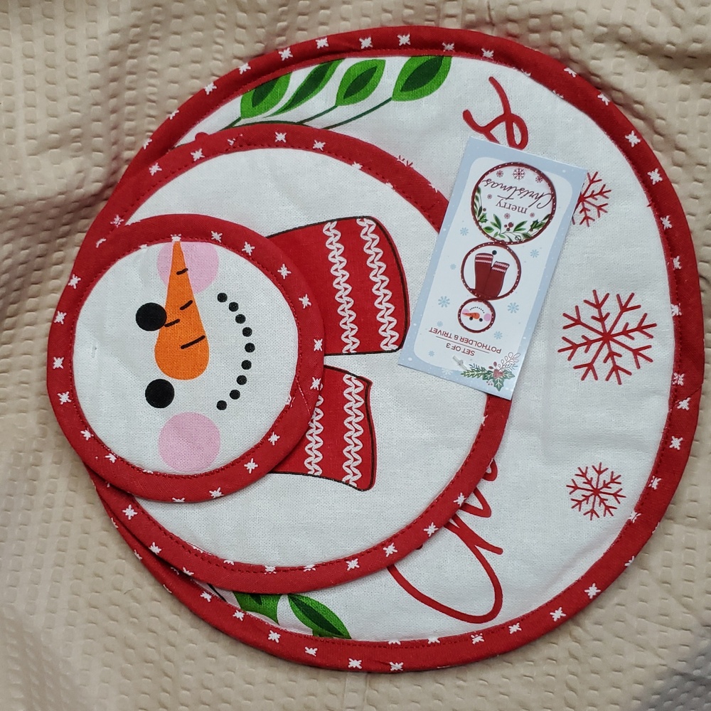 Christmas Snowman‎ Pot Holders Set
